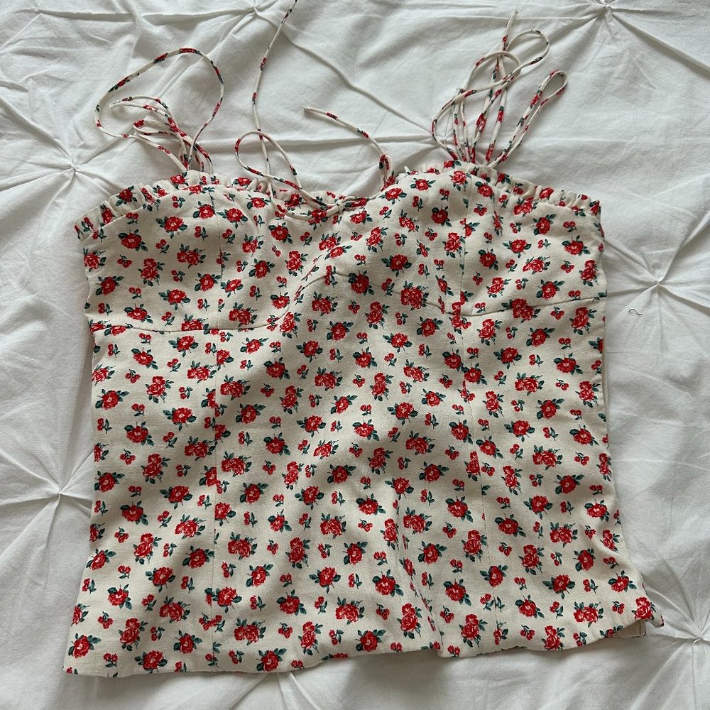 Zara Floral Bustier Top